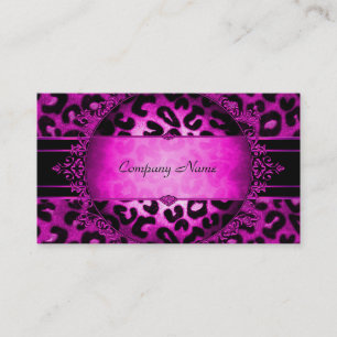 Leopard Hot Pink Black Boutique Card Elegant