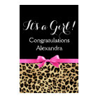 Leopard Hot Pink Bow Its a Girl Safari Baby Shower