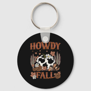 Leopard Howdy Fall Western Pumpkin Autumn Fall Tha Key Ring