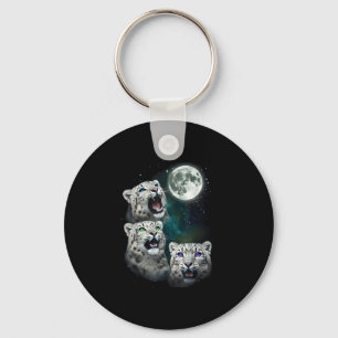 Leopard Howling At The Space Full Moon At Night St Key Ring