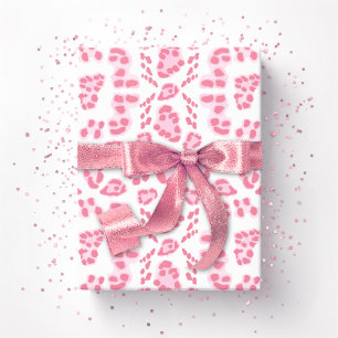 Leopard Ikat in Pink Wrapping Paper