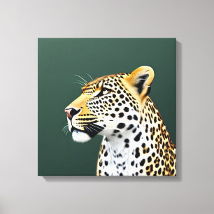 Leopard Illustration Art Canvas Print