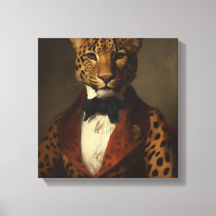 Leopard In a Suit Animal Art Animal in a Suit Canvas Print