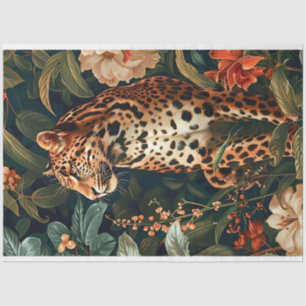 Leopard in jungle decoupage tissue paper