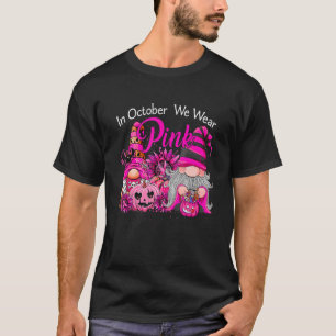 Leopard In October We Wear Pink Gnomes Sunflower P T-Shirt