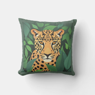 Leopard in the Jungle  Cushion