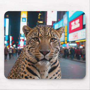 Leopard in Times Square Mouse Mat
