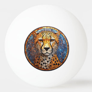 Leopard in Vibrant Colours and Intricate Patterns Ping Pong Ball