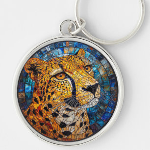 Leopard in Vibrant Colours Key Ring