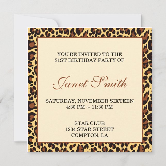 Leopard Invitation (Front)