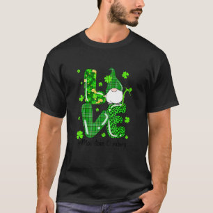 Leopard Irish Plaid Mountain Climbing Gnome St Pat T-Shirt