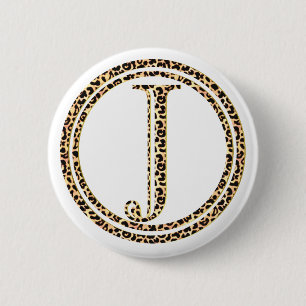 Leopard J 6 Cm Round Badge