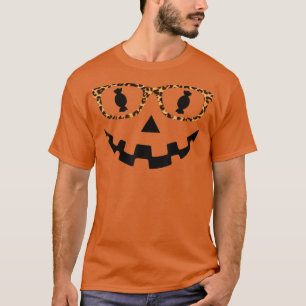 Leopard JackOLantern Face glasses Pumpkin Candy Ha T-Shirt