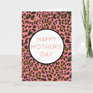Leopard Jaguar Animal Print Mother's Day Holiday Card