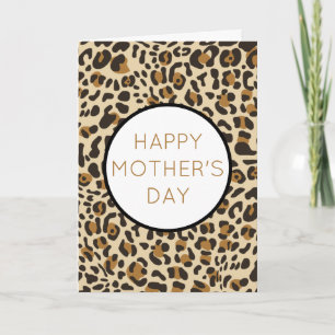 Leopard Jaguar Animal Print Mother's Day Holiday Card