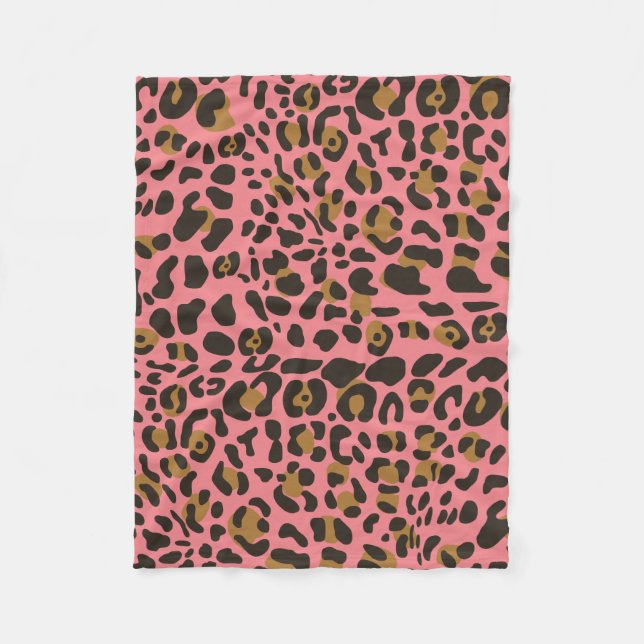 Leopard Jaguar Animal Print Pattern Fleece Blanket (Front)