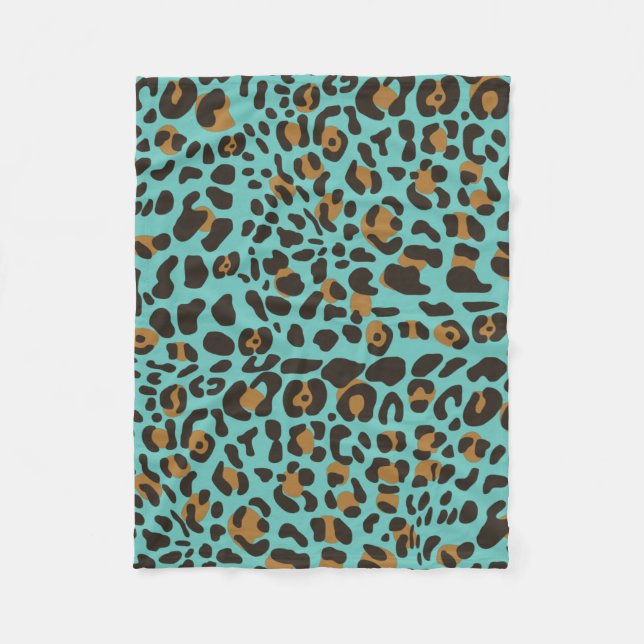 Leopard Jaguar Animal Print Pattern Fleece Blanket (Front)
