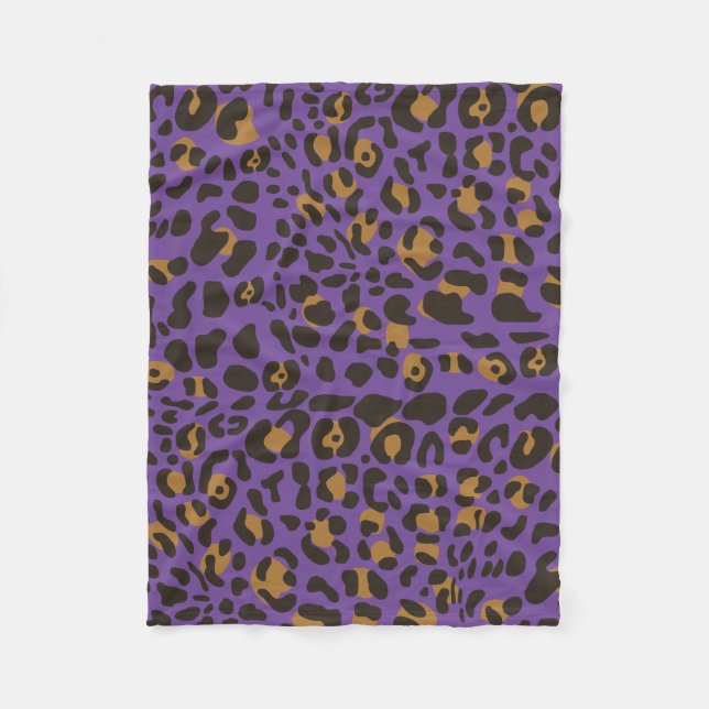 Leopard Jaguar Animal Print Pattern Fleece Blanket (Front)