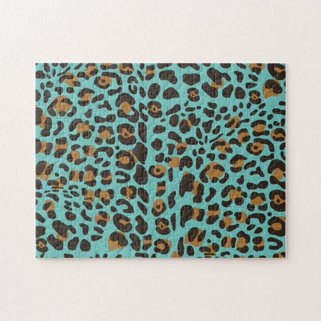Leopard Jaguar Animal Print Pattern Jigsaw Puzzle (Horizontal)