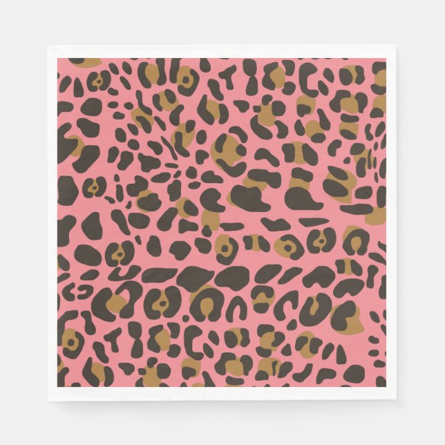 Leopard Jaguar Animal Print Pattern Napkin (Front)