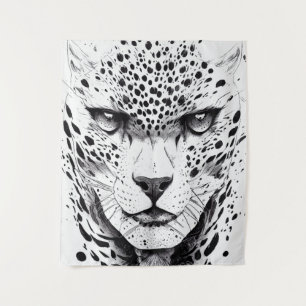 Leopard Jaguar Animal Wild Nature Illustration Art Tapestry