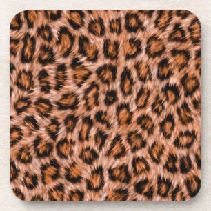 Leopard Jaguar Cat Brown Fur Pattern-24609 Coaster
