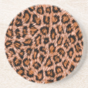 Leopard Jaguar Cat Brown Fur Pattern-24609 Coaster
