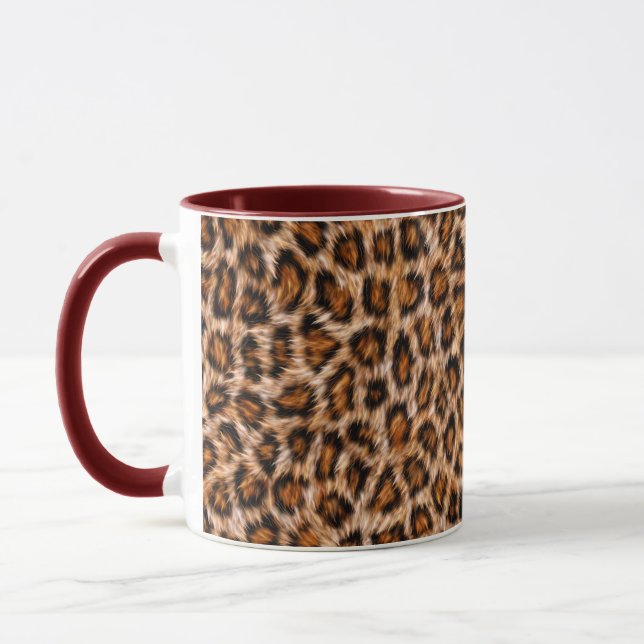 Leopard Jaguar Cat Brown Fur Pattern-24609 Coffee Mug (Left)