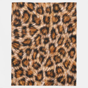 Leopard Jaguar Cat Brown Fur Pattern-24609 Fleece Blanket