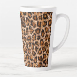 Leopard Jaguar Cat Brown Fur Pattern-24609 Latte Mug