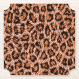 Leopard Jaguar Cat Brown Fur Pattern-24609 Paper Coaster