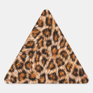 Leopard Jaguar Cat Brown Fur Pattern-24609 Triangle Sticker