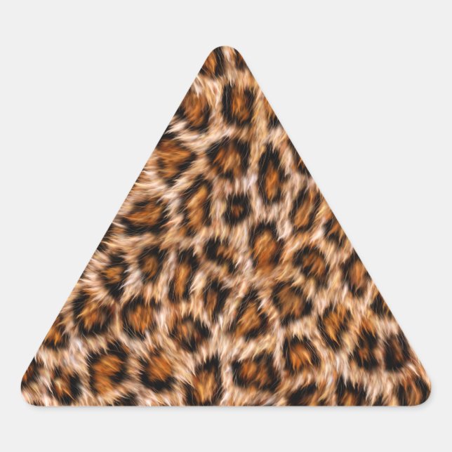 Leopard Jaguar Cat Brown Fur Pattern-24609 Triangle Sticker (Front)