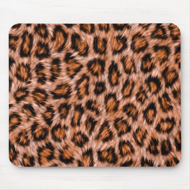 Leopard Jaguar Cat Brown Fur Pattern Mouse Mat (Front)