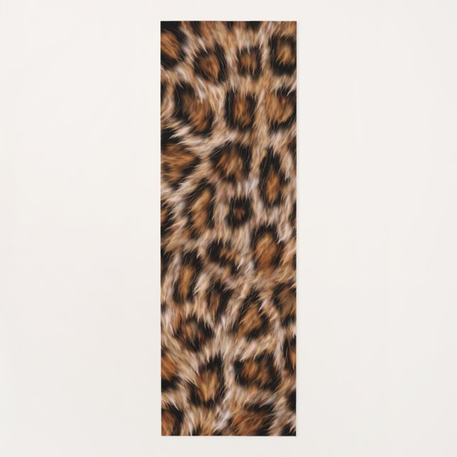 Leopard Jaguar Cat Brown Fur Pattern Yoga Mat (Front)
