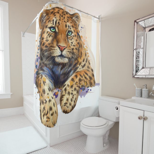 Leopard - Jaguar Shower Curtain (In Situ)