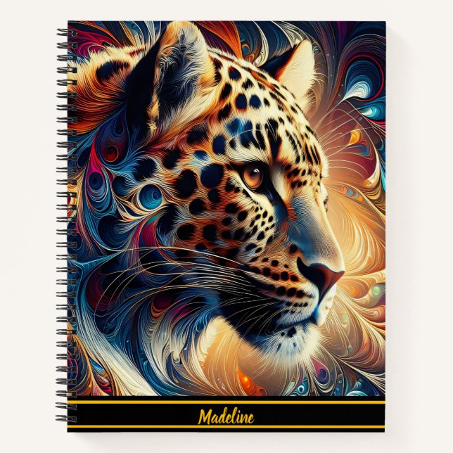 Leopard Joy: Swirling Jungle Majesty Notebook (Front)