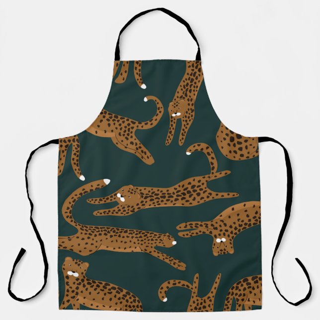 Leopard Jungle: Animal Print Vintage. Apron (Front)