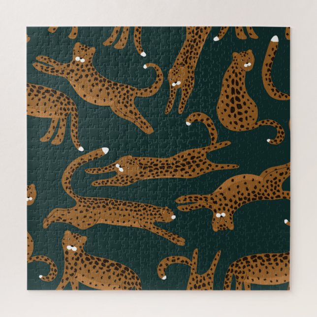 Leopard Jungle: Animal Print Vintage. Jigsaw Puzzle (Vertical)