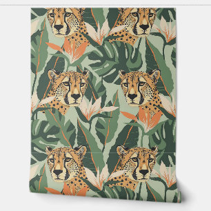 Leopard Jungle Forest Illustration Seamless Wallp Wallpaper
