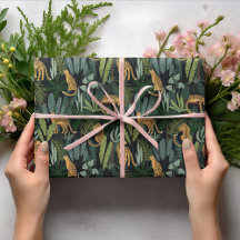 Leopard Jungle Forest Illustration Seamless 