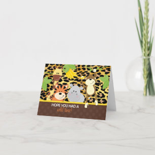 Leopard Jungle Friends Baby Shower Thank You Cards