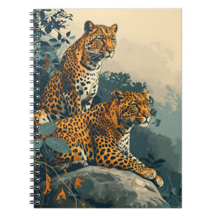 Leopard Jungle: Vintage Postcard Notebook