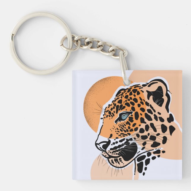 Leopard Keychain – Wildlife Animal Art  (Front)