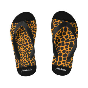 Leopard kid's flip flops