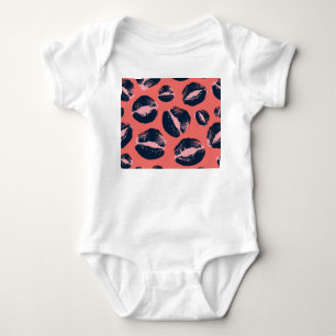 Leopard Kiss: Lipstick Fashion Print Baby Bodysuit