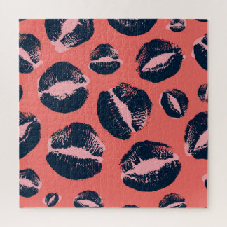 Leopard Kiss: Lipstick Fashion Print Jigsaw Puzzle