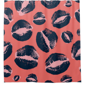 Leopard Kiss: Lipstick Fashion Print Shower Curtain