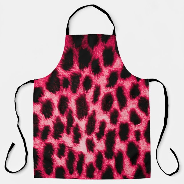 Leopard Leather: Red-Black Texture. Apron (Front)