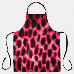 Leopard leather texture with black and red colours apron